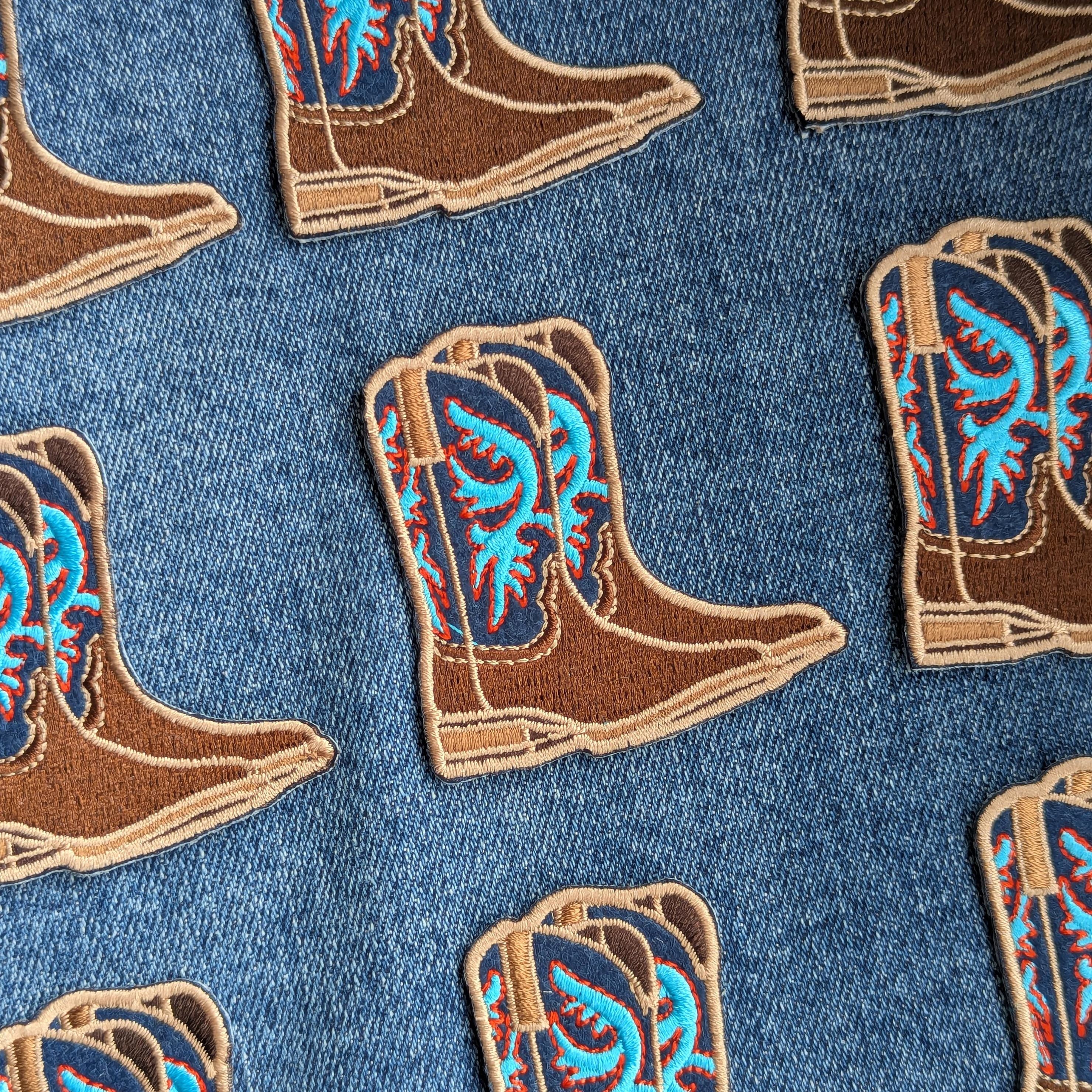 Western rodeo patch with detailed stitching