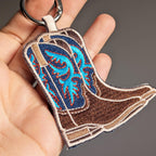 Embroidered Cowboy Boots Keyring
