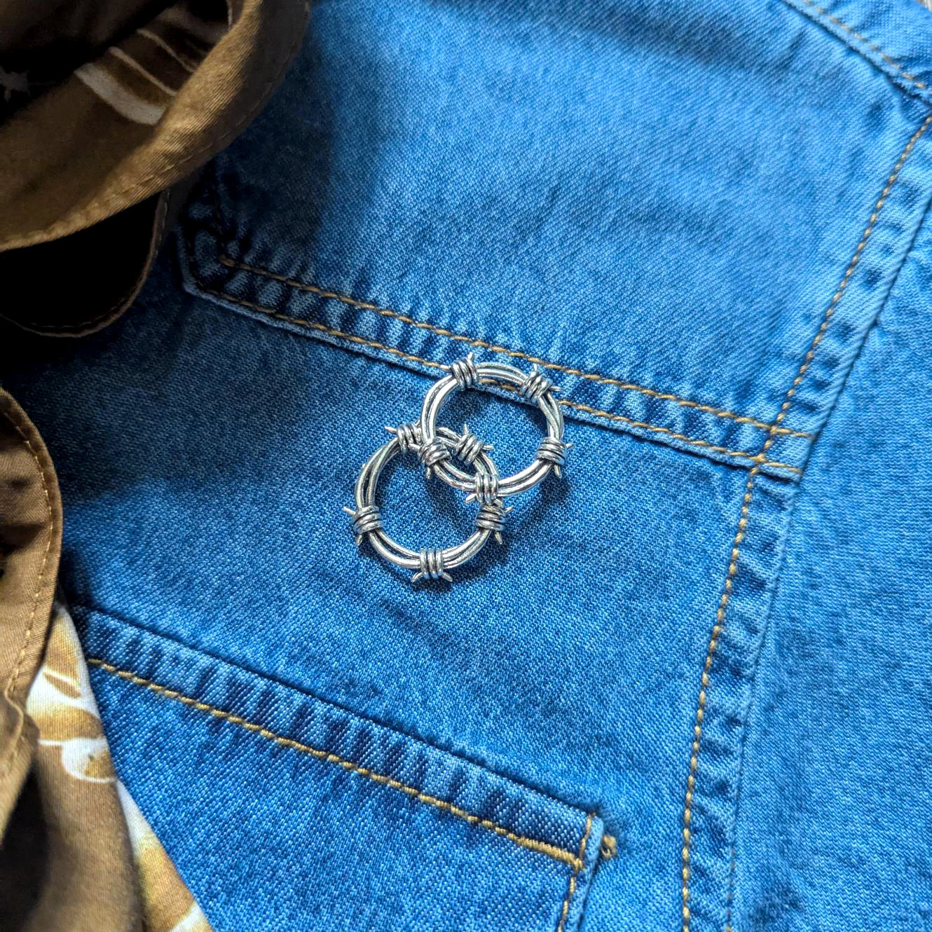 Barbed Wire Bandana Slider Ring