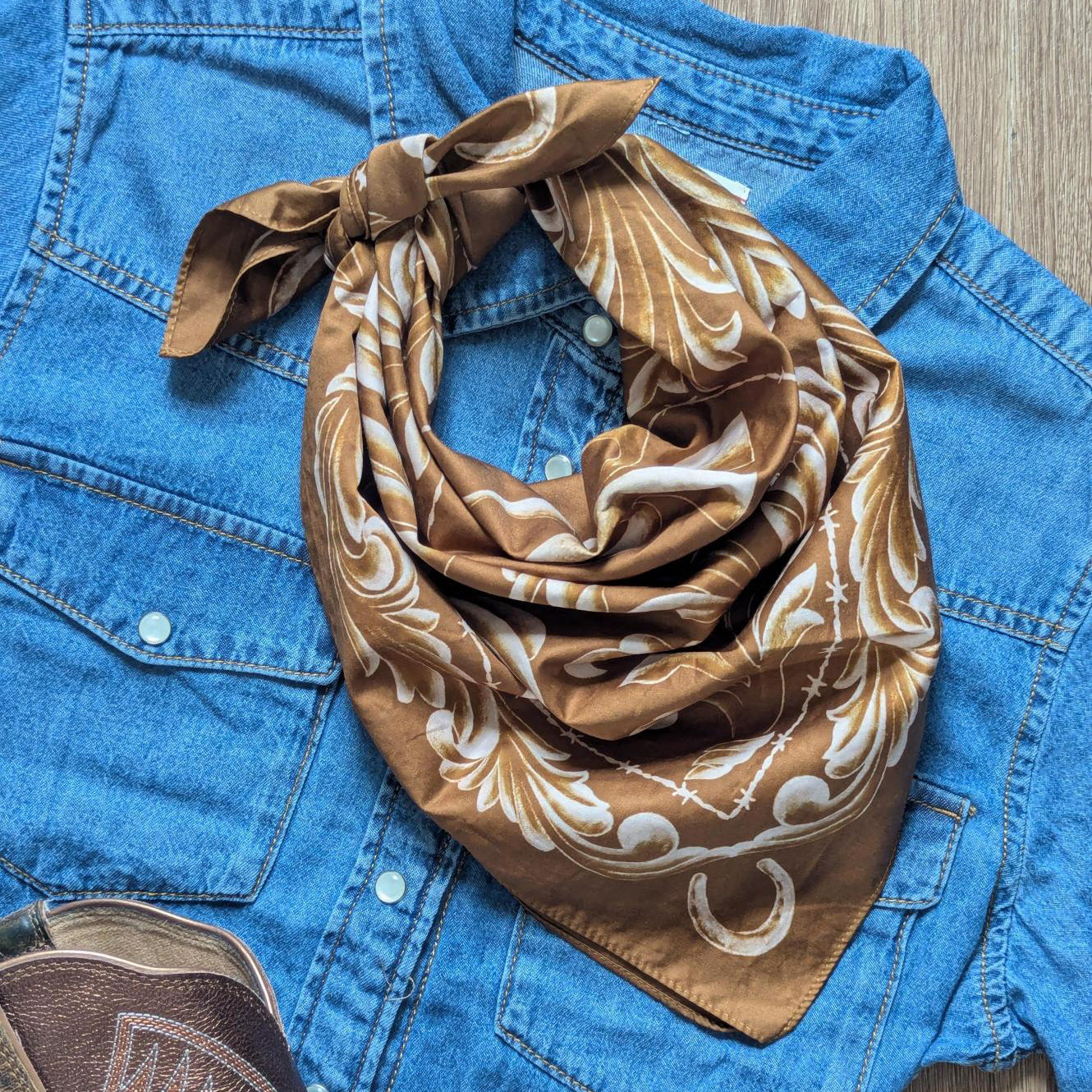 Western Flourish Cotton Bandana