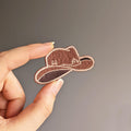 Cowboy hat embroidered iron-on patch for jackets and denim