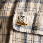 Western cowboy boots lapel pin for rodeo fashion accessories