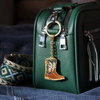 Western cowboy boots keyring gift for cowgirls and rodeo lovers