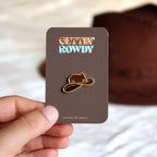 Rodeo cowgirl lapel pin for country music fashion