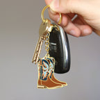 Keychain with cowboy boot design