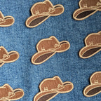 High-quality cowboy hat patch with detailed stitching