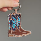 Embroidered Cowboy Boots Keyring